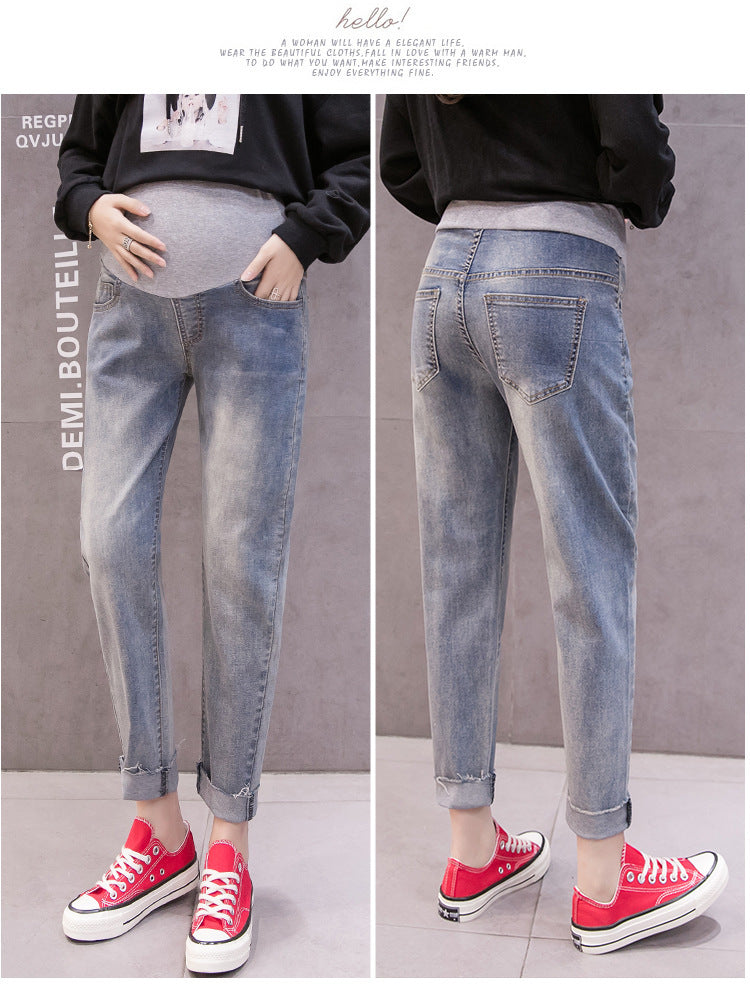 Maternity jeans cropped trousers