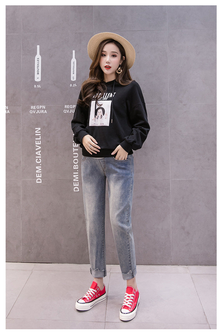 Maternity jeans cropped trousers