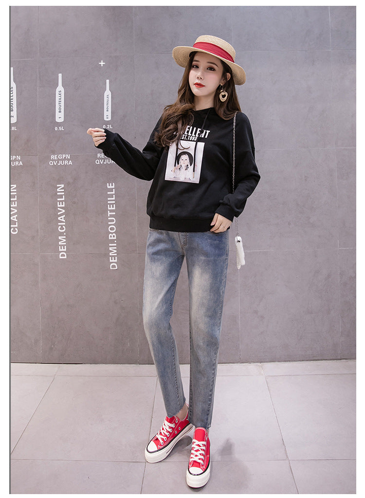 Maternity jeans cropped trousers