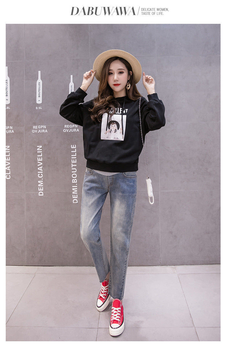 Maternity jeans cropped trousers