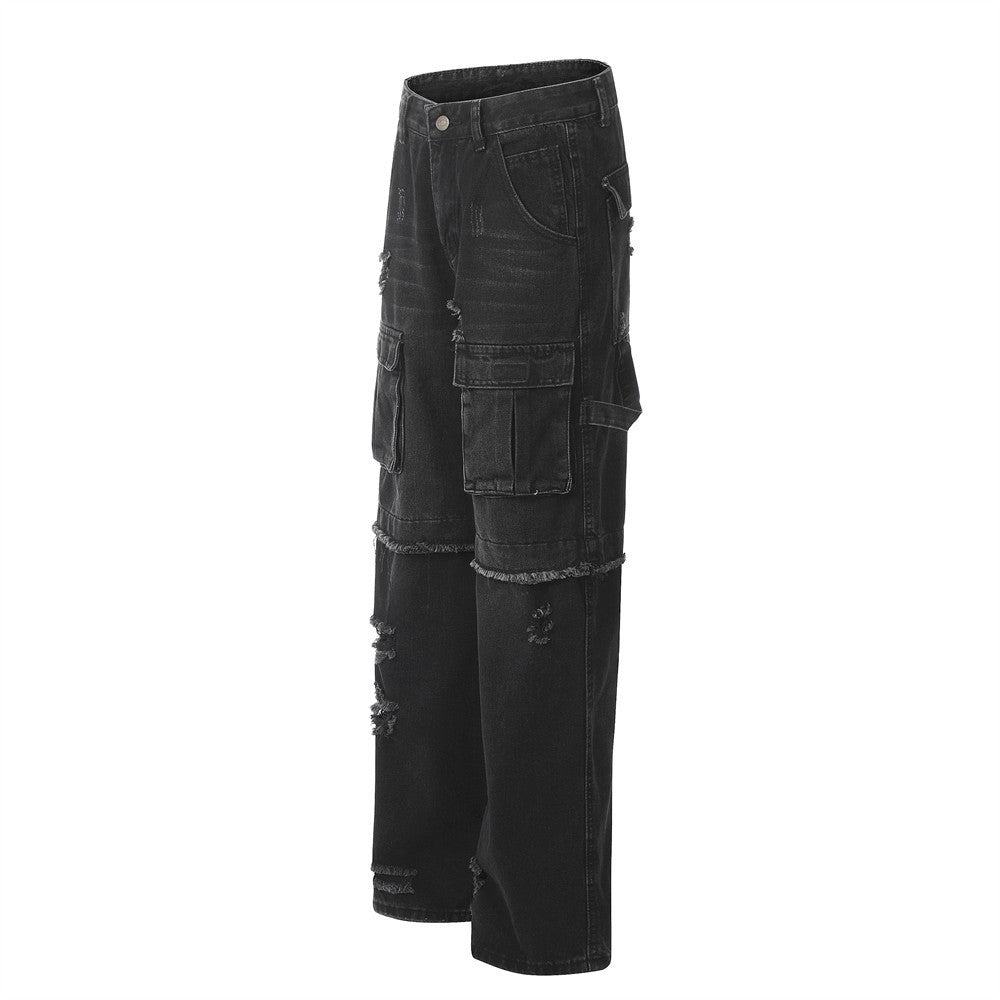 Fashion Ripped Cool Cargo Jeans Men