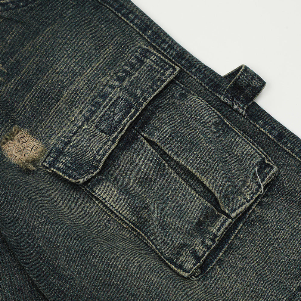 Fashion Ripped Cool Cargo Jeans Men